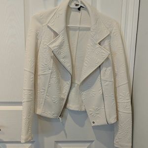 Express cream/white moto jacket